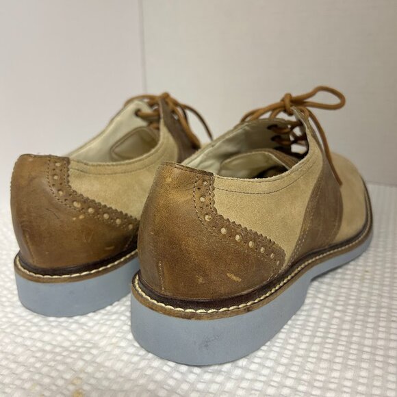 Cole Haan Men’s Two-Tone Suede Saddle Oxford Shoes Tan/Brown Size 8.5M - Picture 8 of 12